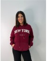 SUDADERA NEW YORK BURDEOS