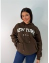 SUDADERA NEW YORK MARRON