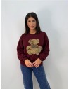 SUDADERA OSO BURDEOS