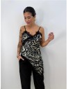VESTIDO LENCERO ANIMAL PRINT NEGRO