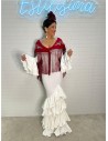 VESTIDO DE FLAMENCA MALAGA BLANCO