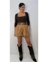 SHORT CUERO CAMEL