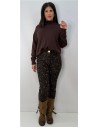 PANTALON LEOPARDO PITILLO MARRON