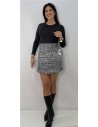 FALDA LENTEJUELAS GRIS