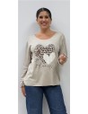 JERSEY 3 CORAZONES TAUPE