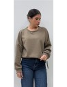 SUDADERA TACHAS TAUPE