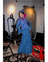 VESTIDO DE FLAMENCA ROSA AZUL