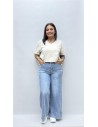 CAMISETA BASICA CUELLO PICO BEIG