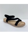 SANDALIA TIRAS TRENZA NEGRO