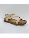 SANDALIA TIRAS TRENZA BEIG
