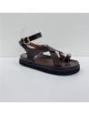 SANDALIA TIRAS NAPA MARRON