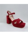 SANDALIA TIRAS CRUZADA ROJO