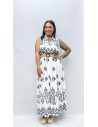 VESTIDO CON CINTURON SARAY BLANCO