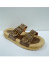 PLAYERA 2 HEBILLAS CON TACHAS MARRON