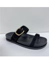 SANDALIA HEBILLA DOS TIRAS NEGRO