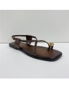 SANDALIA DEDO METAL MARRON