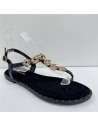 SANDALIA DEDO ADORNO METAL NEGRO
