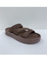 SANDALIA TIRAS PLANTA SUAVE MARRON