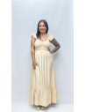 VESTIDO ROSETA BEIG