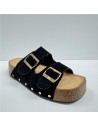 SANDALIA DOS HEBILLAS SUELA AN NEGRO