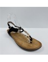 SANDALIA DEDO TIRAS METAL NEGRO