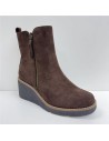 BOTA DE CUÑA DE SERRAJE MARRON