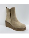 BOTA DE CUÑA DE SERRAJE TAUPE