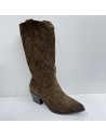 BOTA TROQUELADO COW BOY MARRON