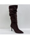 BOTA ALTA ARRUGADA MARRON
