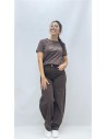 CAMISETA FLOWER MARRON