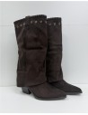 BOTA DOBLEZ CON ADORNO MARRON