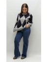 JERSEY ROMBO DIANA GRIS